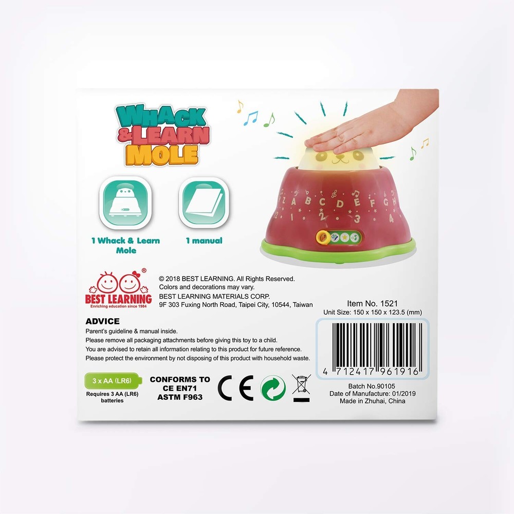 BEST LEARNING Whack and Learn Mole - Educational Interactive Light-Up Toy for...