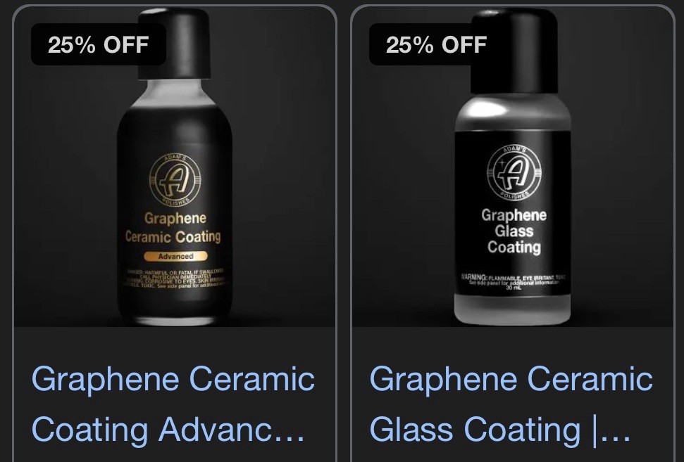 COMBO DEAL - ADAMS ADVANCED GRAPHENE COATING 60ml & GLASS CERAMIC COATING
