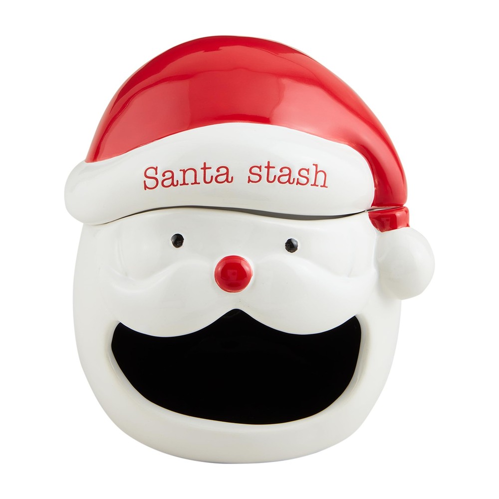 Mud Pie Open Candy Container, Santa, 7" x 5 1/2"