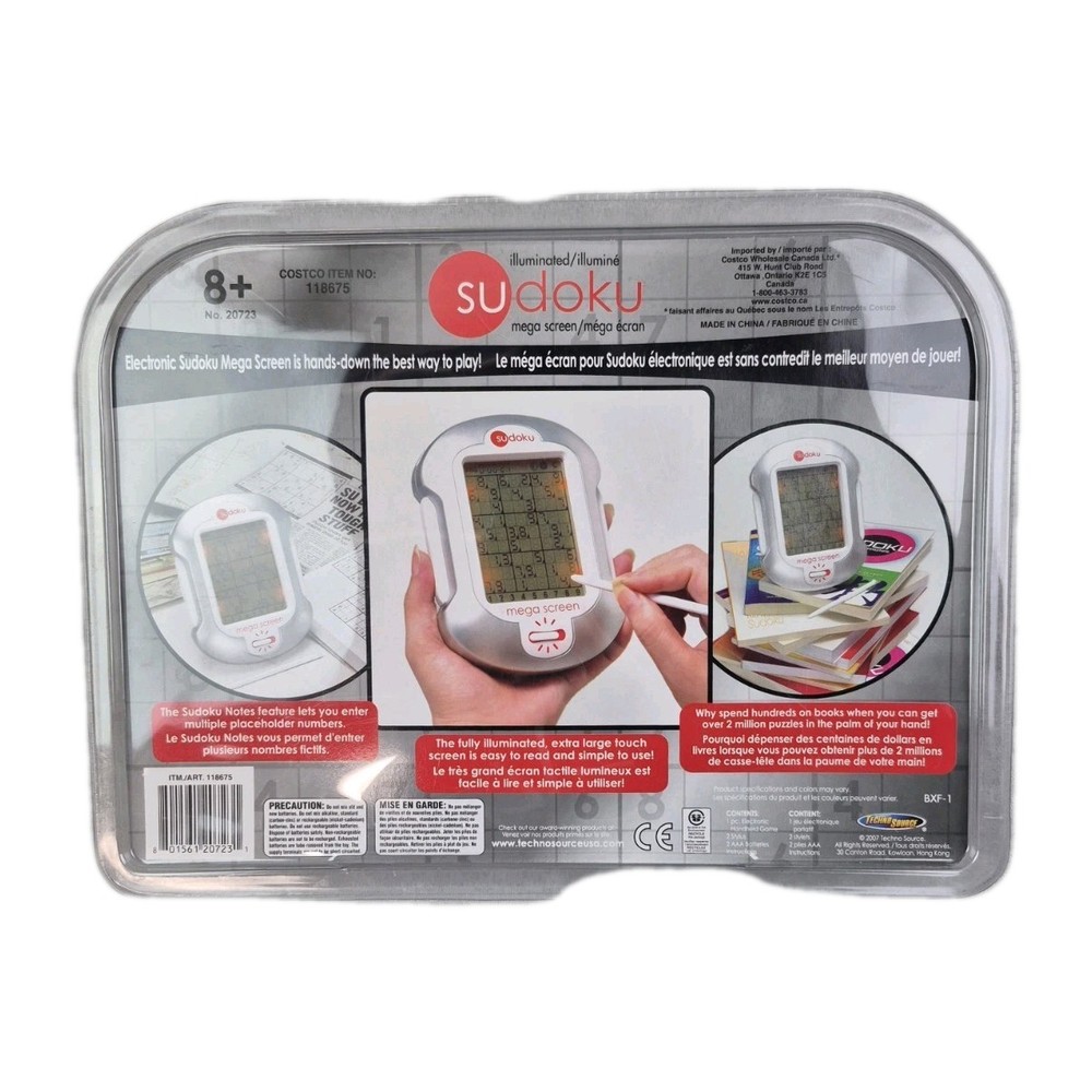 Techno Source Illuminated Sudoku Mega Screen Handheld Puzzle Game Sealed NEW