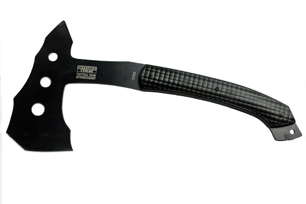 DEFENDER SOLID STAINLESS Heavy Grip Handle Camping Hatchet TACTICAL AXE & Sheath