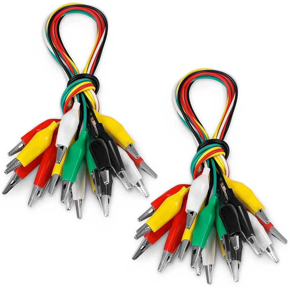 Test Leads Set Jumper Wire with Alligator Clips 20 Pack Multi Color Set
