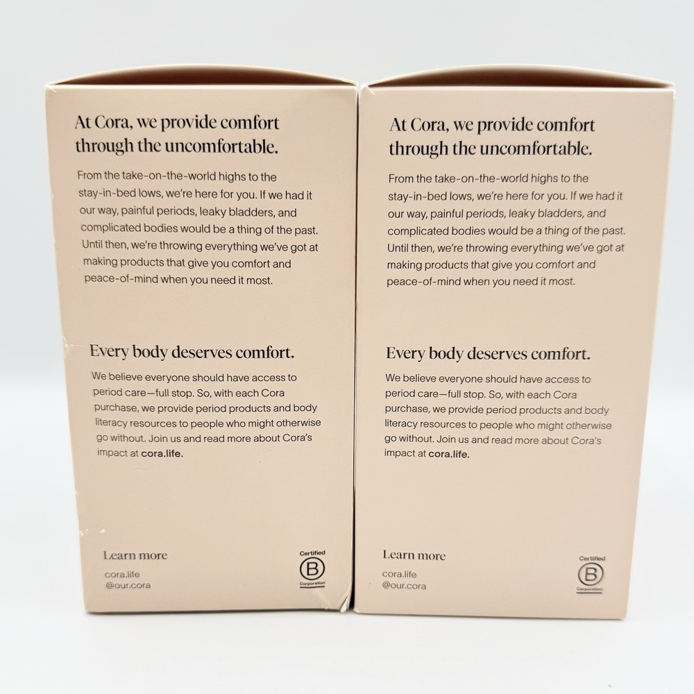 CORA Organic Cotton Topsheet Bladder Liners Postpartum REGULAR 2 Pack (36 Each)