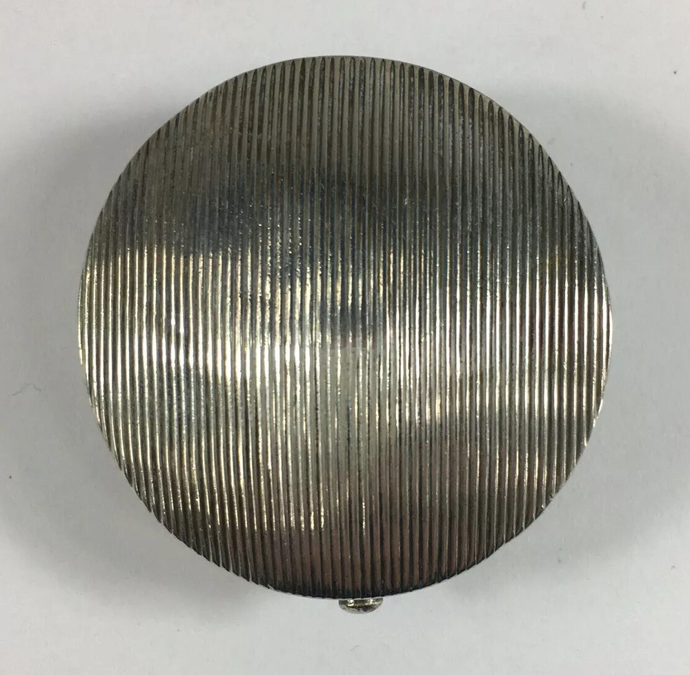 Antique Dutch 1830 Round Snuff Box Solid Silver 2.3cm In Height