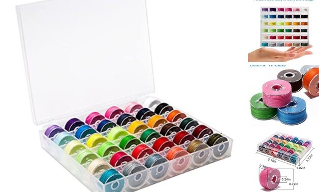 36Pcs Bobbins and Sewing Threads with Bobbin Case for Multiple Sewing PLASTIC