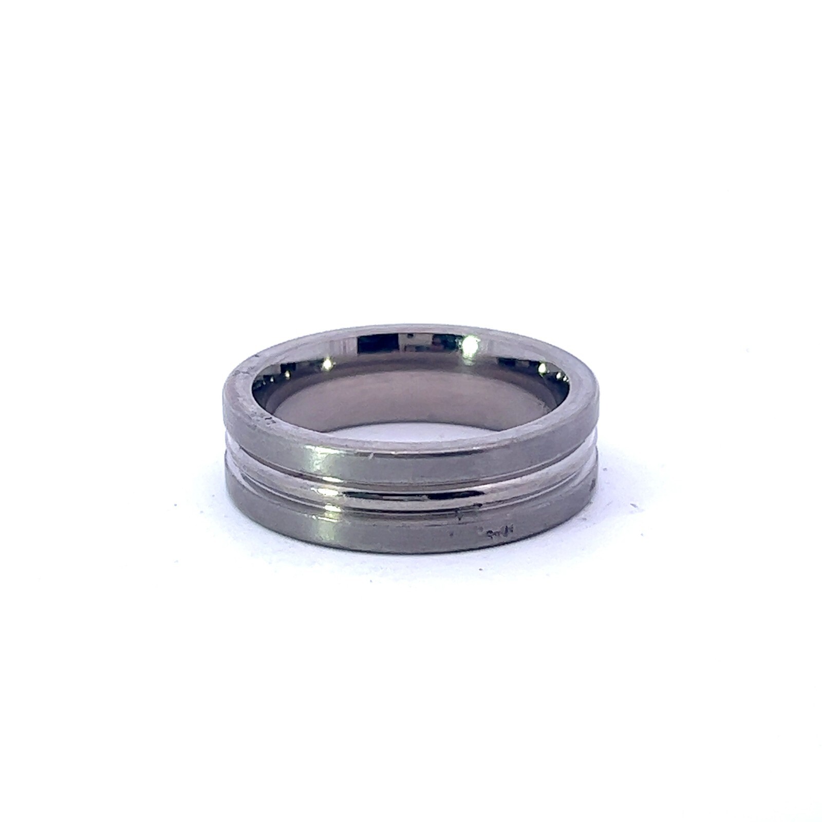 Men's TRITON Titanium Square Grooved 7mm Wedding Band Ring
