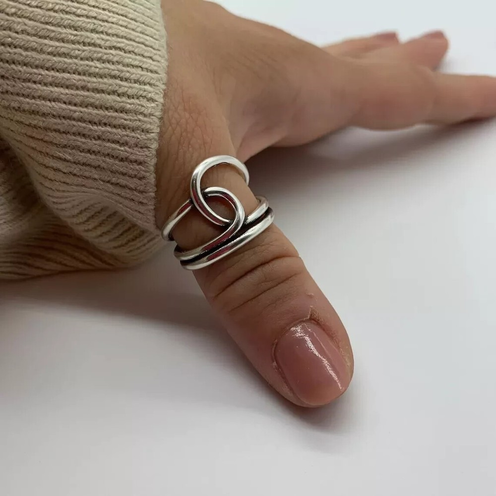 Knot Thumb Ring 925 Sterling Silver Band & Statement Ring Handmade Ring K-4