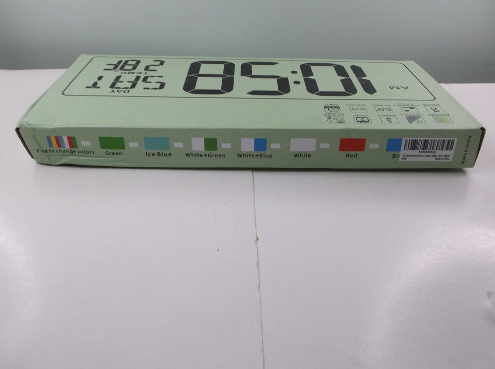 Digital Wall Clock Large Display with Time Date Temperature LED Digital New