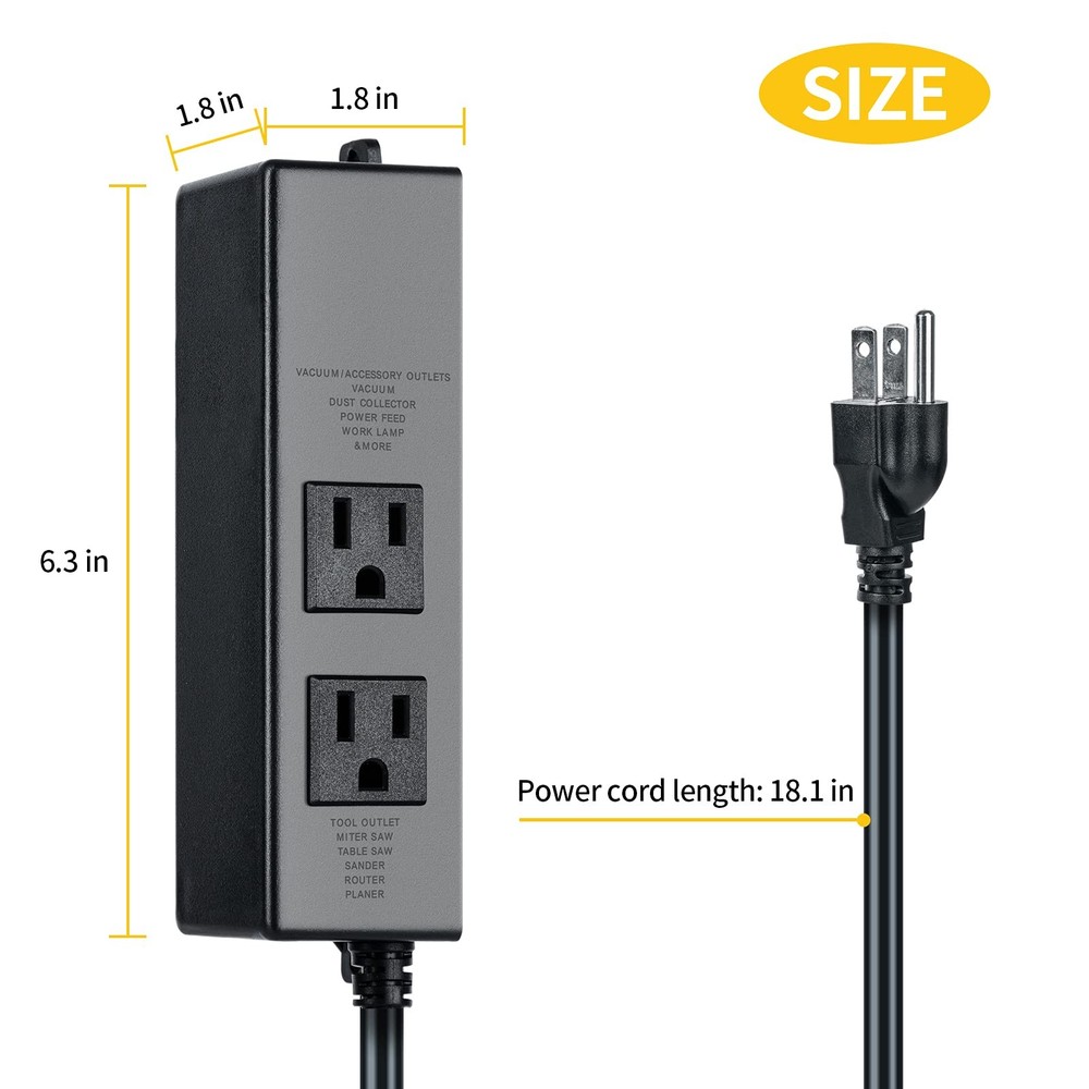 Automatic Dust Collector Switch, Power Tool Auto Switch with On/Off Delay, Pr...