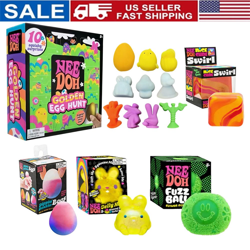 NeeDoh Golden Egg Hunt - Sensory Squeeze Toy Squishy Toy Set Easter Fidget Toy