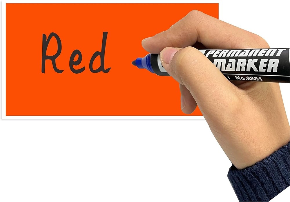 PARLAIM 3" x 5" Rectangle Color Coding 1 Roll-250 Pack, Fluorescent Red