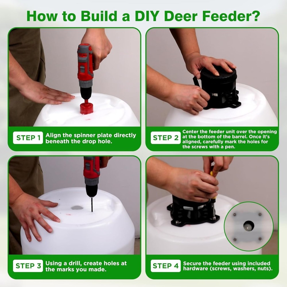 Deer Feeder Kit,Motor & Timer Kit W/ Programable Digital Timer,Up to 4 Feed