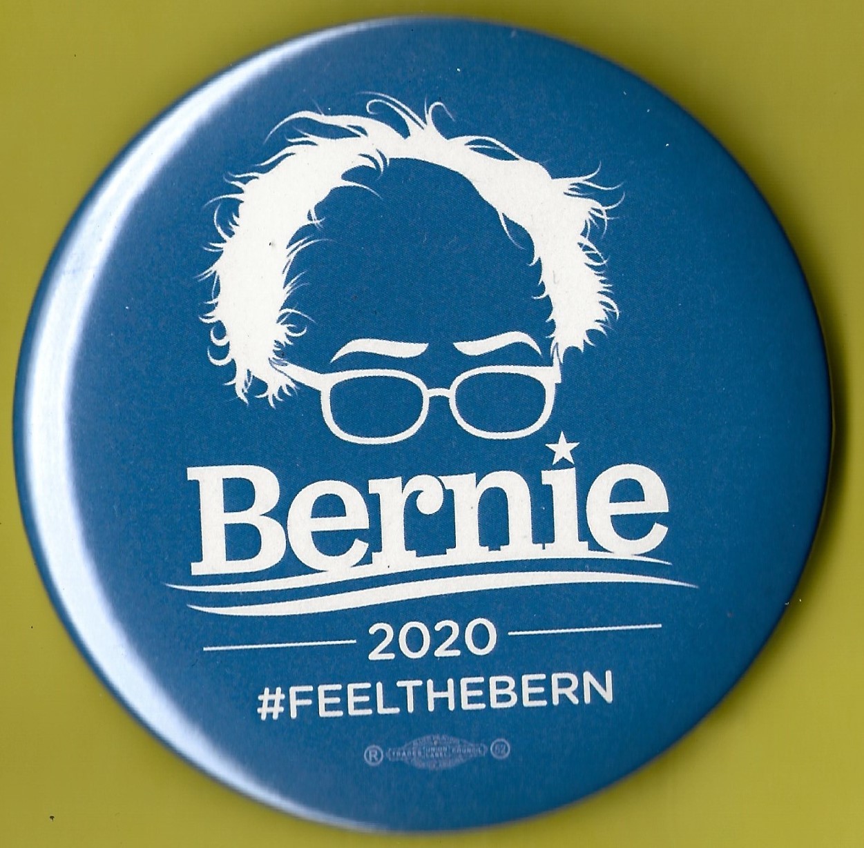 2020 Bernie Sanders 3" / "#FEELTHEBERN" Presidential Campaign Button(Pin 01L)