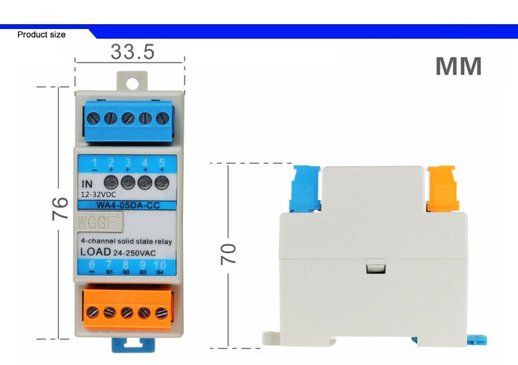 Solid state relay PNP input WA4-05DA-CC 8A DC control AC DC-AC