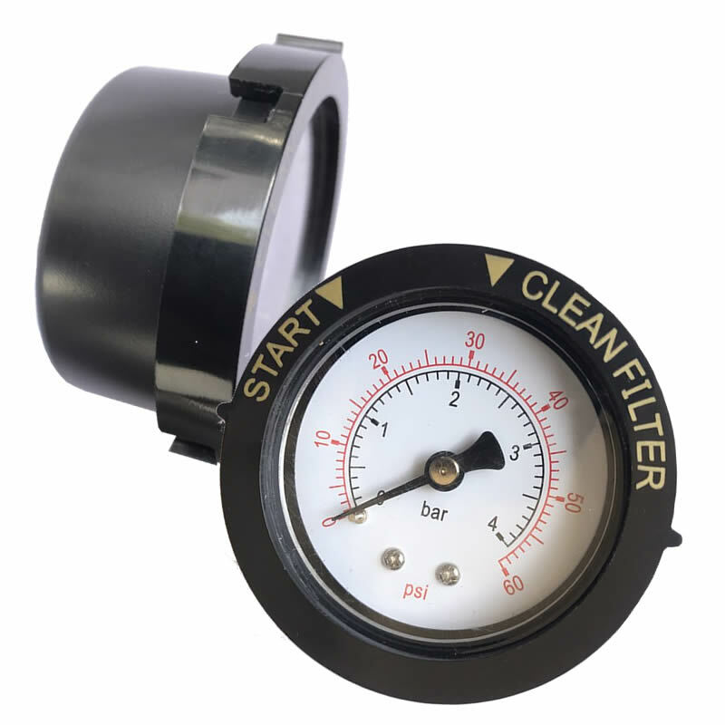 2" Black Case - Lower Mount POOL FILTER PRESSURE GAUGE