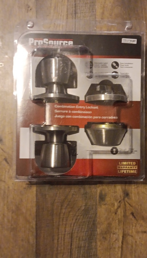 ProSource Combination Entry Lockset Satin Silver Keyed Easy Install Metal