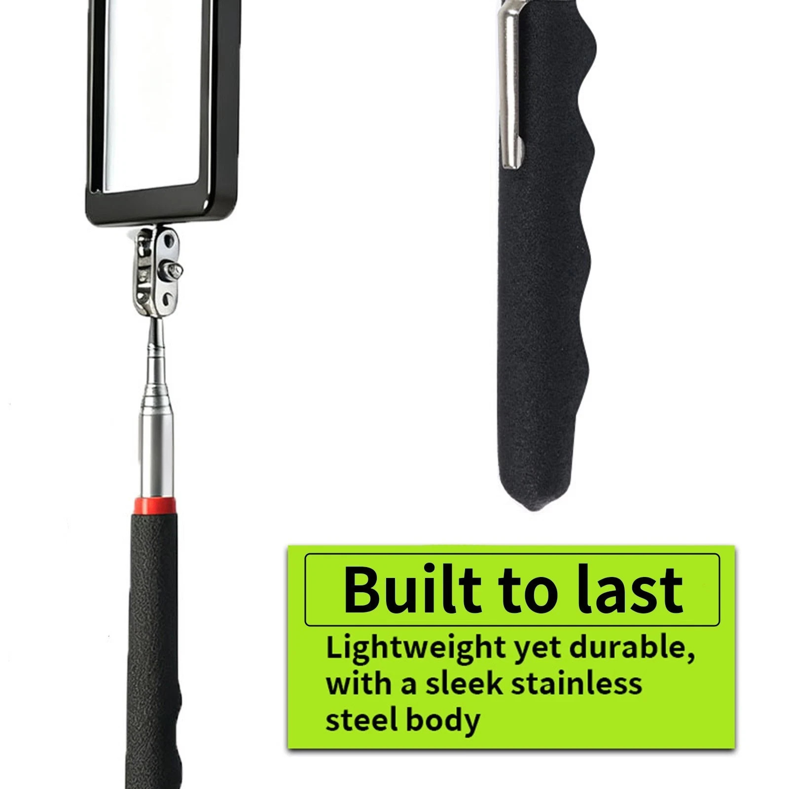 Telescoping Magnet Pickup Tool Stick & 8 lb LED Light Grabber and 360° Reflector