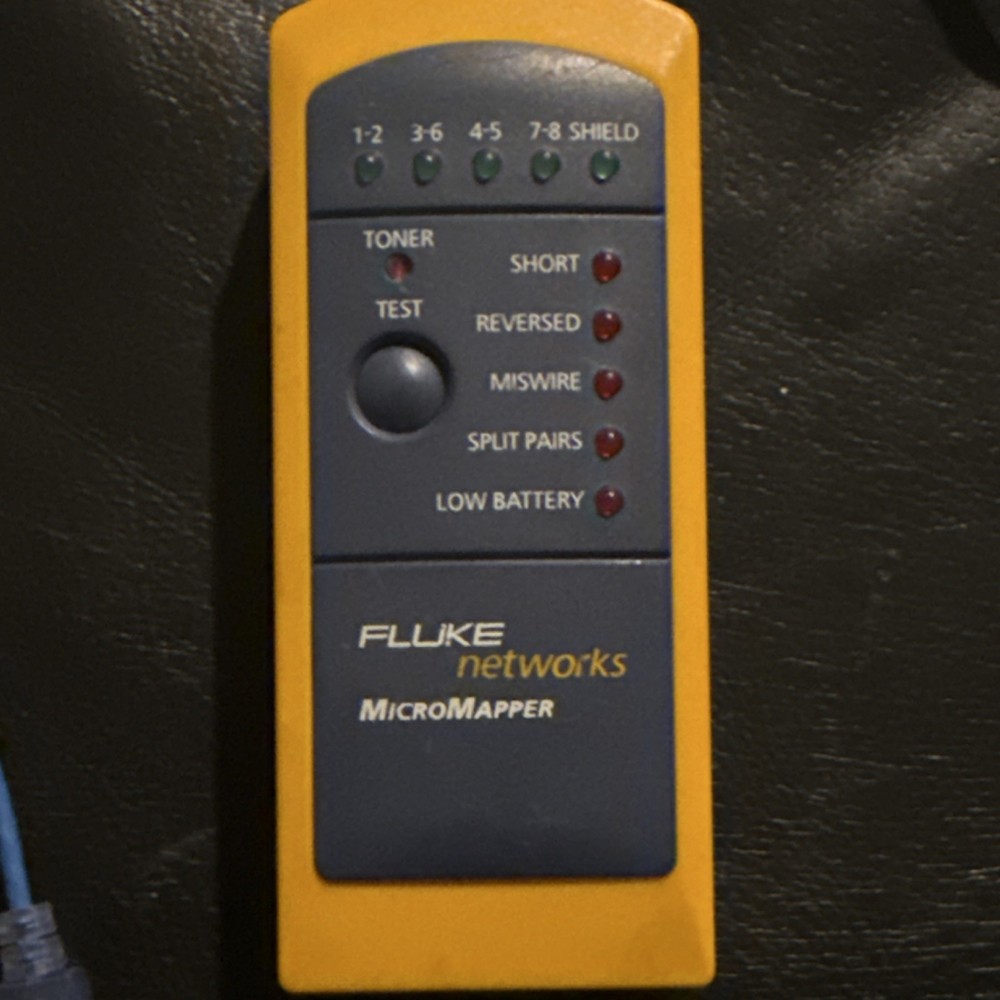 Fluke Networks MicroMapper LAN Cable Tester RJ45 Wiremap Tool w/ Remote TESTED