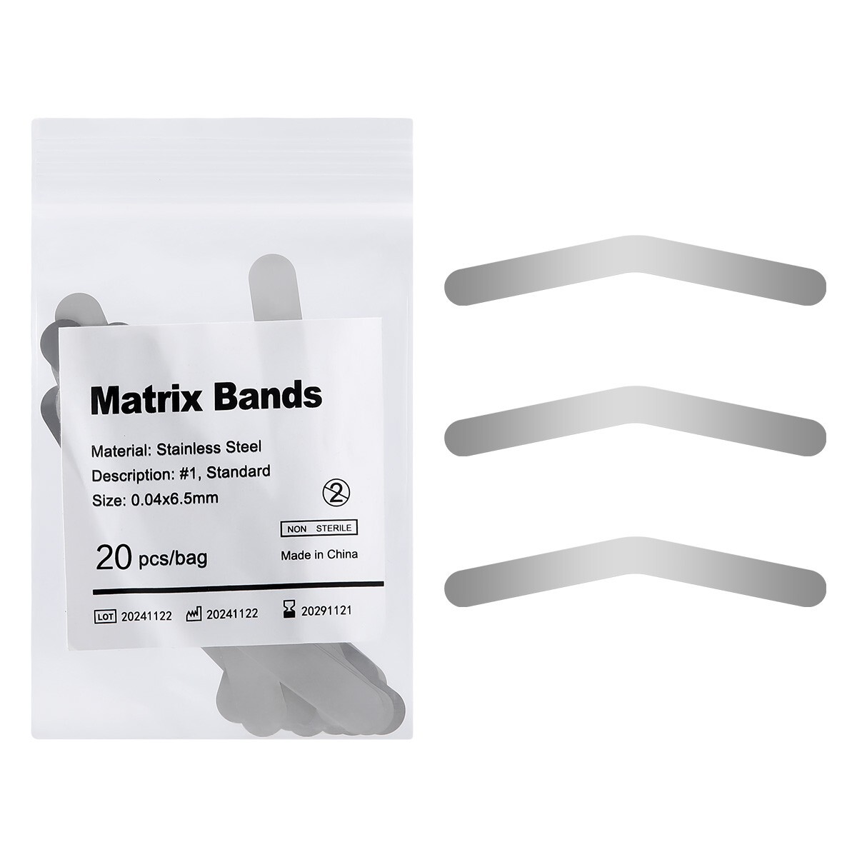 Dental Universal Matrix Bands Tofflemire Stainless Steel 0015' Bands #1 #2 #13