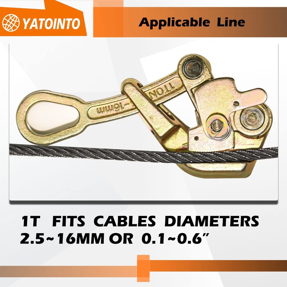 2200lb Cable Grip Steel Wire Puller 1 Ton
