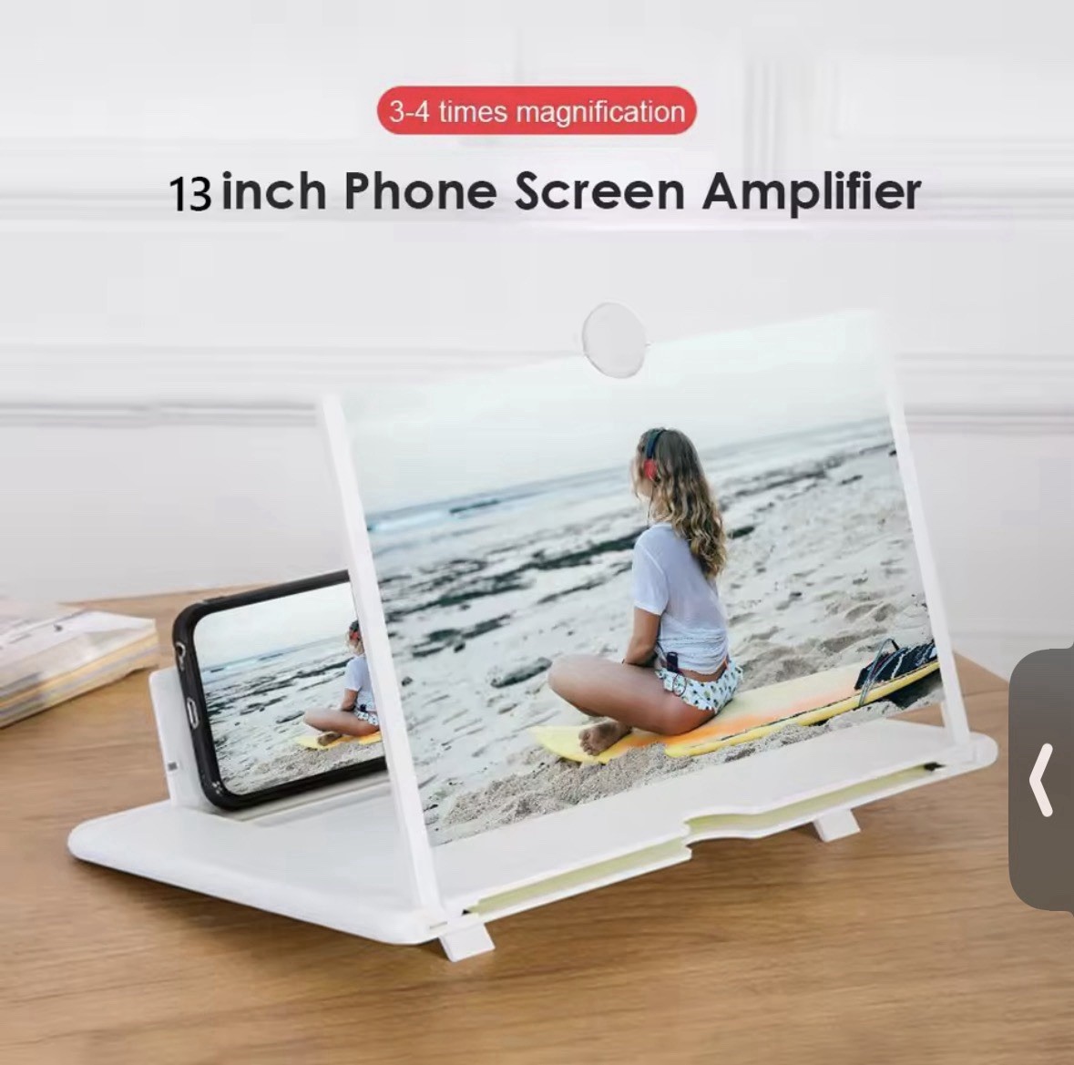 14" HD Phone Screen Magnifier, 3D Mobile Projector, Foldable Stand for All Phone