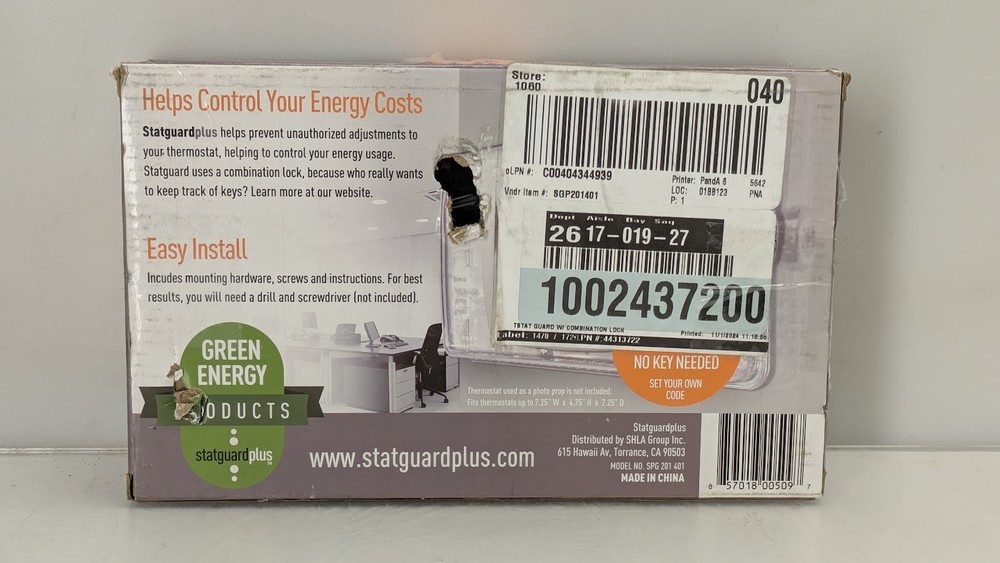 StatGuardPlus Universal Thermostat Guard Clear Changeable with Combination Lock