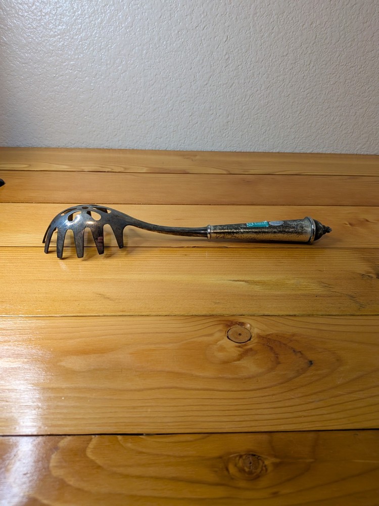 Vintage Towle Silversmiths Silverplate Pasta Server Spaghetti Fork Claw Scoop