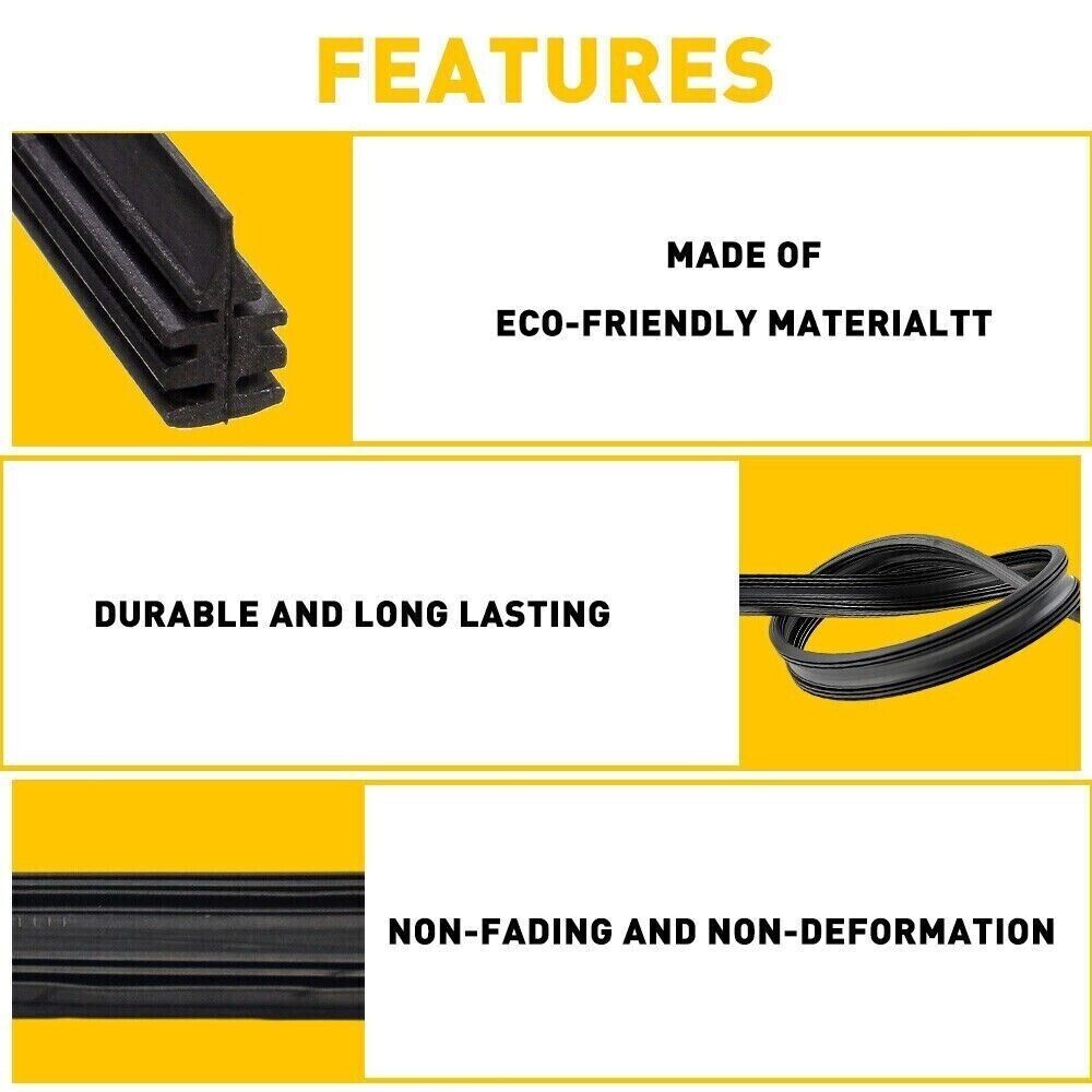 4PCS Car Windshield Wiper Blades Refills 28" Adjustable Size For Universal Repla