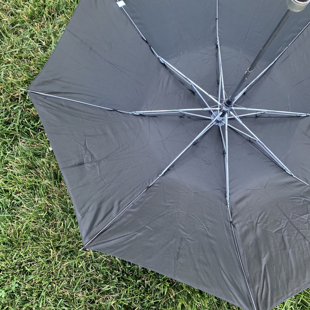 Conch Compact Folding Black Umbrella and Case