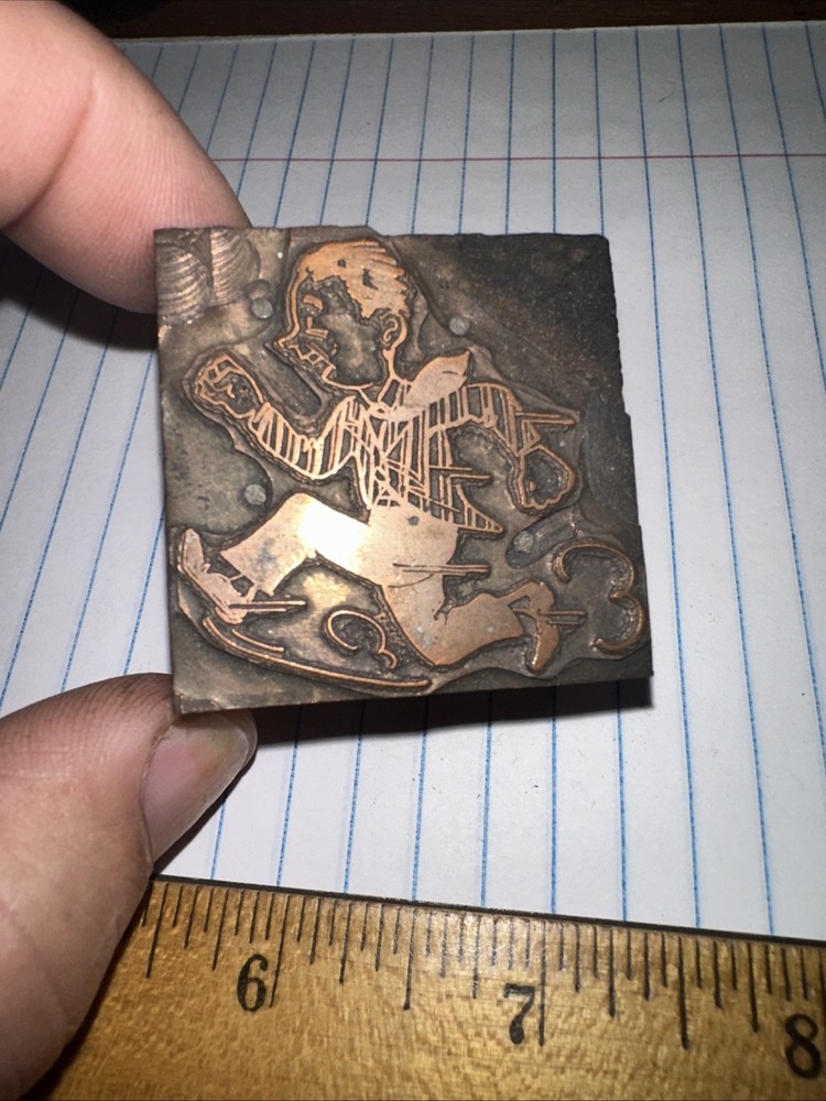 Print Block ( Man Running Fast ) Copper Face