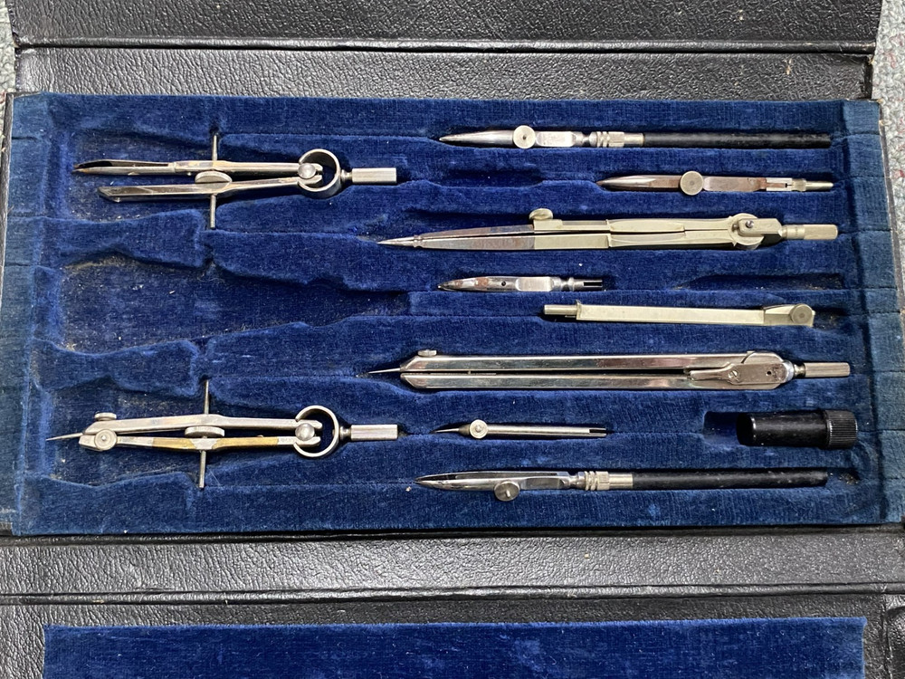 Vintage ARCHITECT DRAFTING TOOL SET Instruments ORIGINAL CASE L@@K GREAT