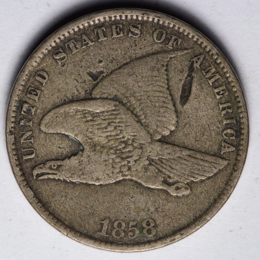 1858 SL Flying Eagle Cent Penny VF details E136 QZGI