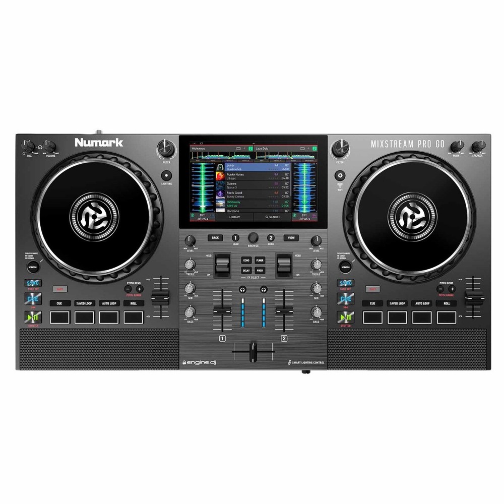 Numark MIXSTREAM PRO GO Battery Powered Streaming DJ Controller w Studio Moni...