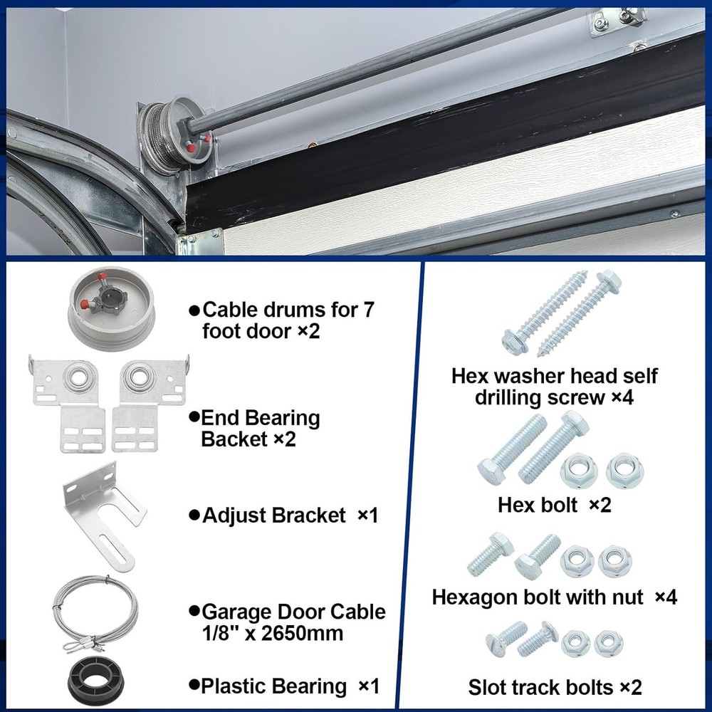 Durable Garage Door Torsion Spring Kit with Rust-Proof Components for Longevity