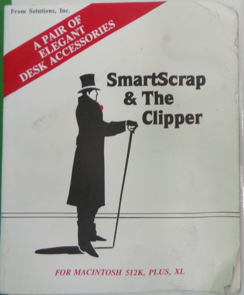 1987 SmartScrap & the Clipper for Macintosh Software - Manual, diskette, etc