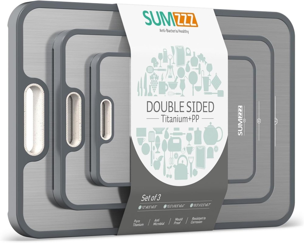 Versatile Double-Sided Titanium Cutting Board, Easy to Clean - Perfect Gift Set