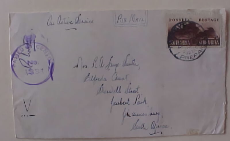 SOUTH AFRICA EGYPT 1942 CENSOR