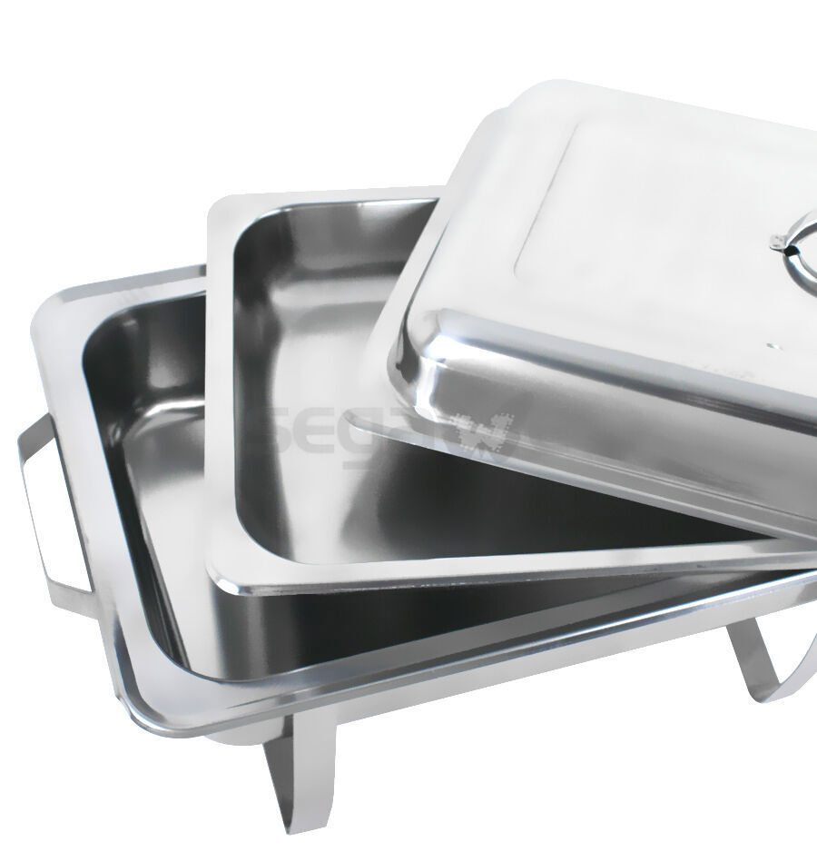 8 Quart Stainless Steel Rectangular Chafing Dish Full Size Buffet Catering 4Pack