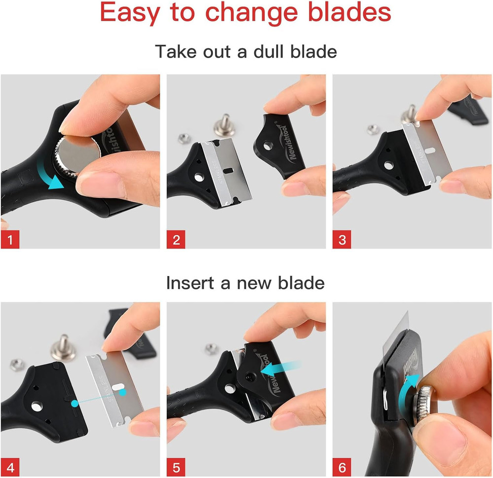 Long Handle Scraper Tool Kit Includes 2 Pcs Razor Blade Scraper and 20 PCS 1.5 I