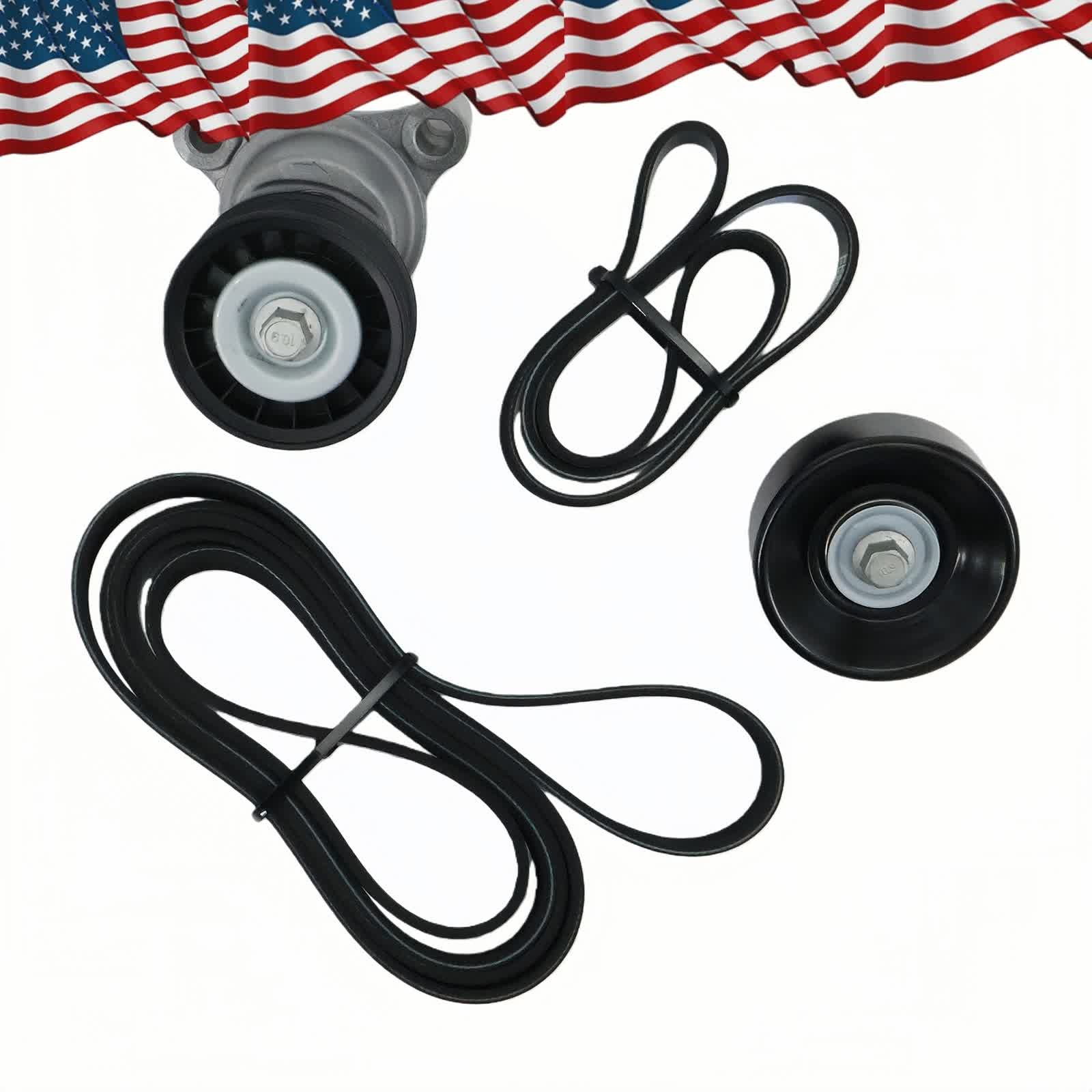 4x Serpentine Belt Drive Component Kit Fit 09-16 Chevy Silverado GMC Yukon XL V8