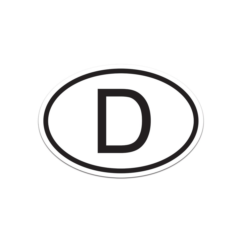 D Germany Country Code Oval Sticker Decal