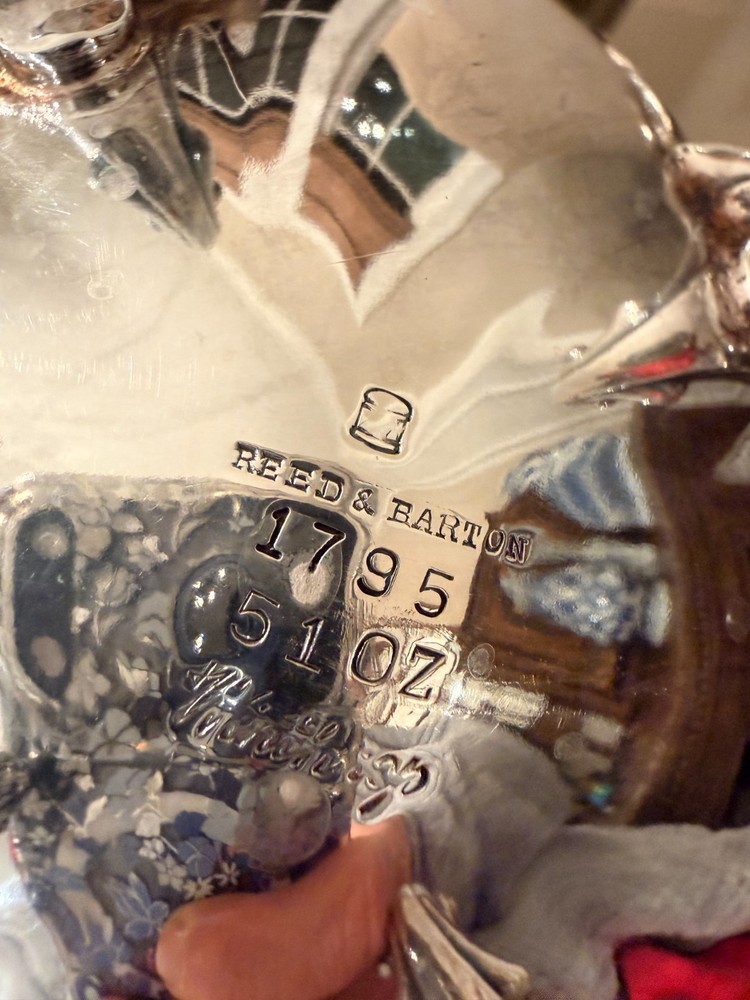 Reed & Barton Winthrop #1795 6 Pc Silverplate Tea Set w Towle 19” Tray