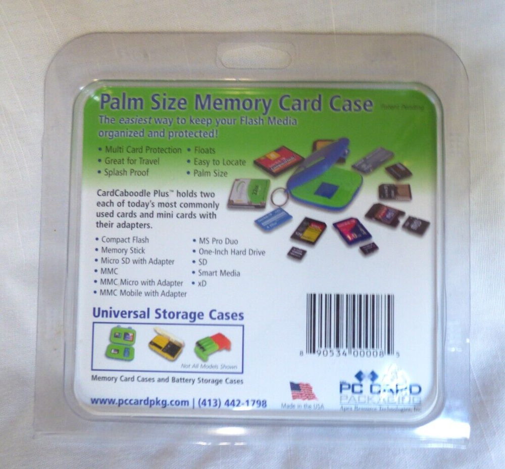 Palm Size Memory Card Case Universal Storage Cases From PC Card Packaging - New