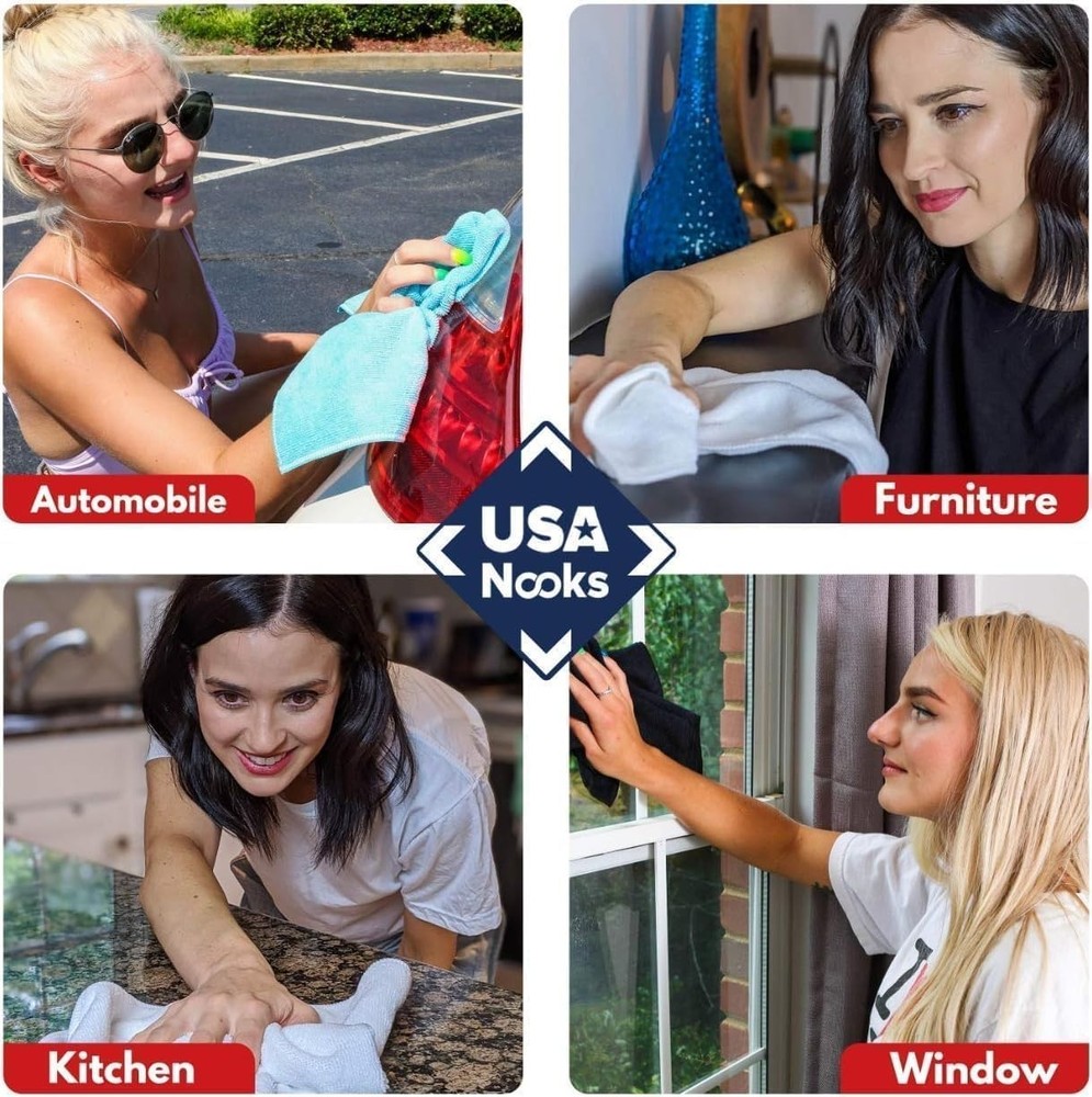 10x Grip-Root Weave Microfiber Cloths - 8 Pack for Ultimate Absorbency & Shine