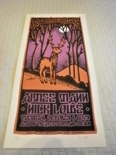 Tower Records Aimee Mann/Nick Lowe Concert Poster 2009 Limited