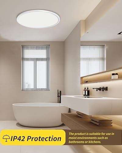 1Pack 16 Inch Dimmable LED Flush Mount Ceiling Light Dimmable-16IN-1PACK White
