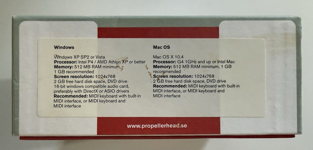 Propellerhead Reason 4 Upgrade Pack Dvd