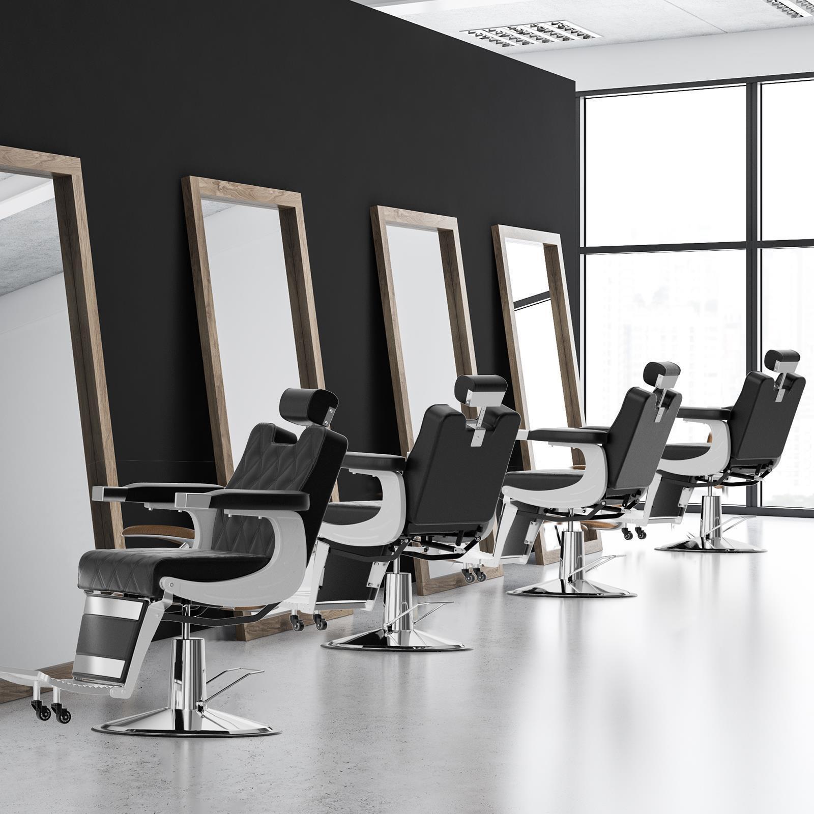 Retro Barber Chair Heavy Duty Barber Chair Vintage Salon Chair Hydraulic Recline