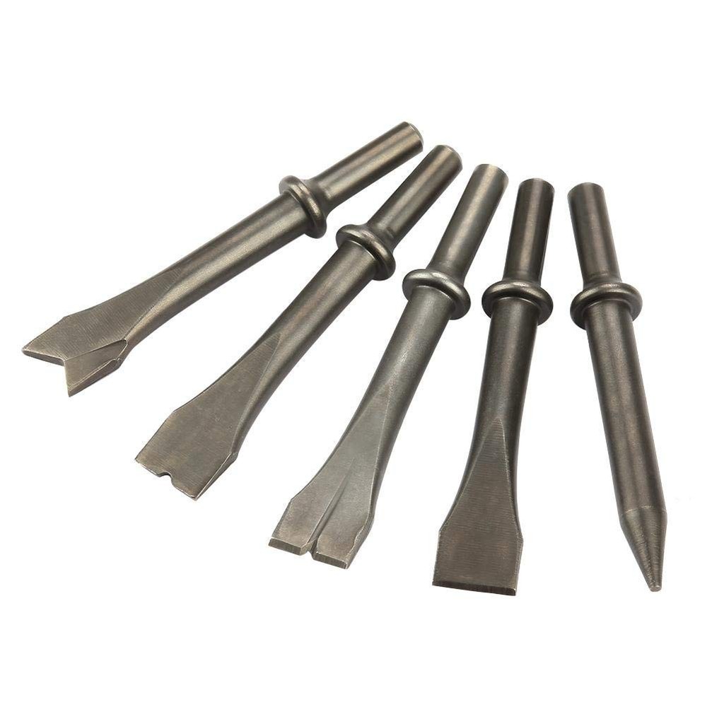 Air Hammer Bit Set Chisel Pneumatic 5 PCS Tool Kit Heavy Duty Replacement