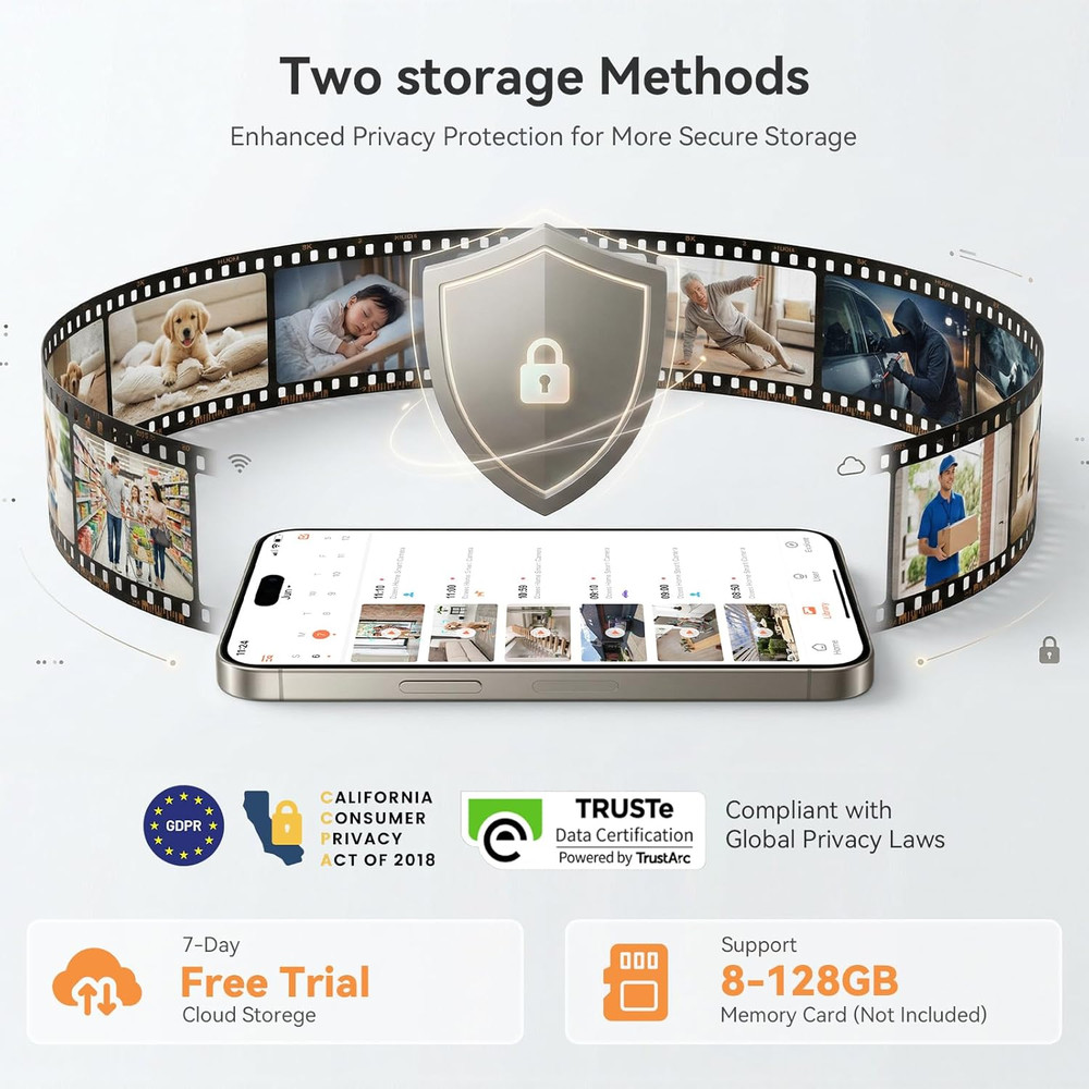 Magnetic Wireless Security Camera 2K AI Battery 2-Way Audio